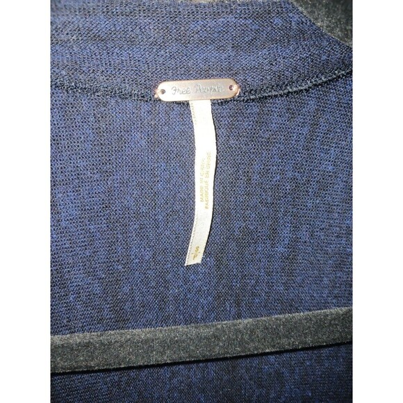 Free People Women's Navy Blue Small Cardigan Duster Fringe Long Sleeve Sweater - Picture 4 of 13